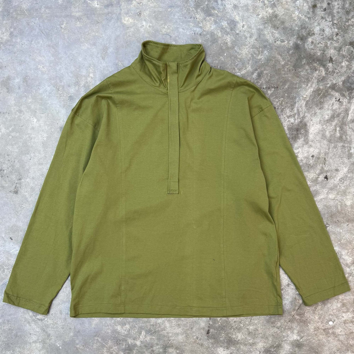 QUARTER ZIP L/S TEE IN FERN - XXL