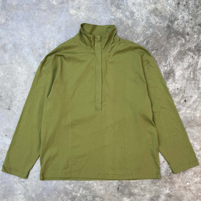 QUARTER ZIP L/S TEE IN FERN - XXL