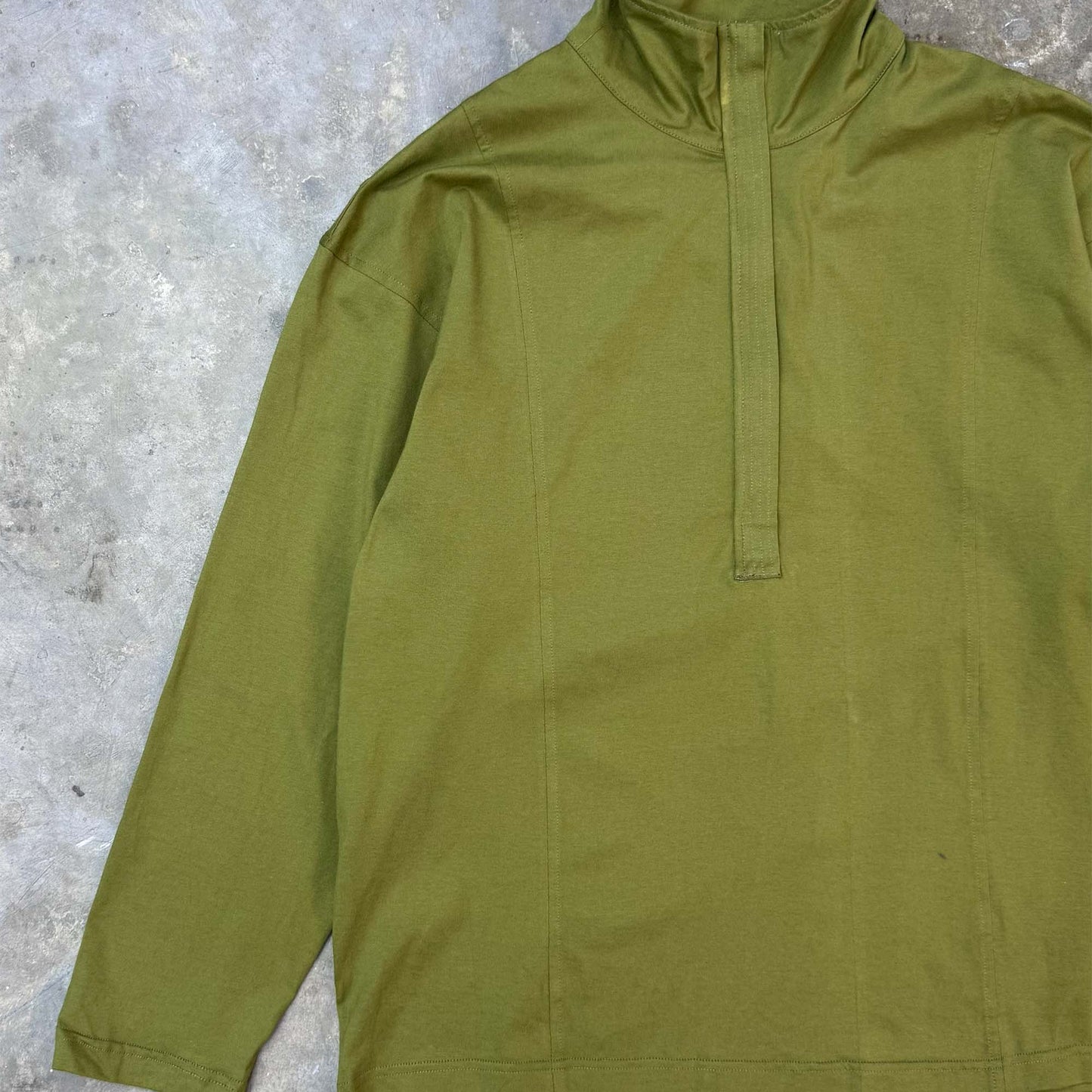 QUARTER ZIP L/S TEE IN FERN - XXL