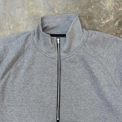QUARTER ZIP SWEATSHIRT IN HEATHER GREY