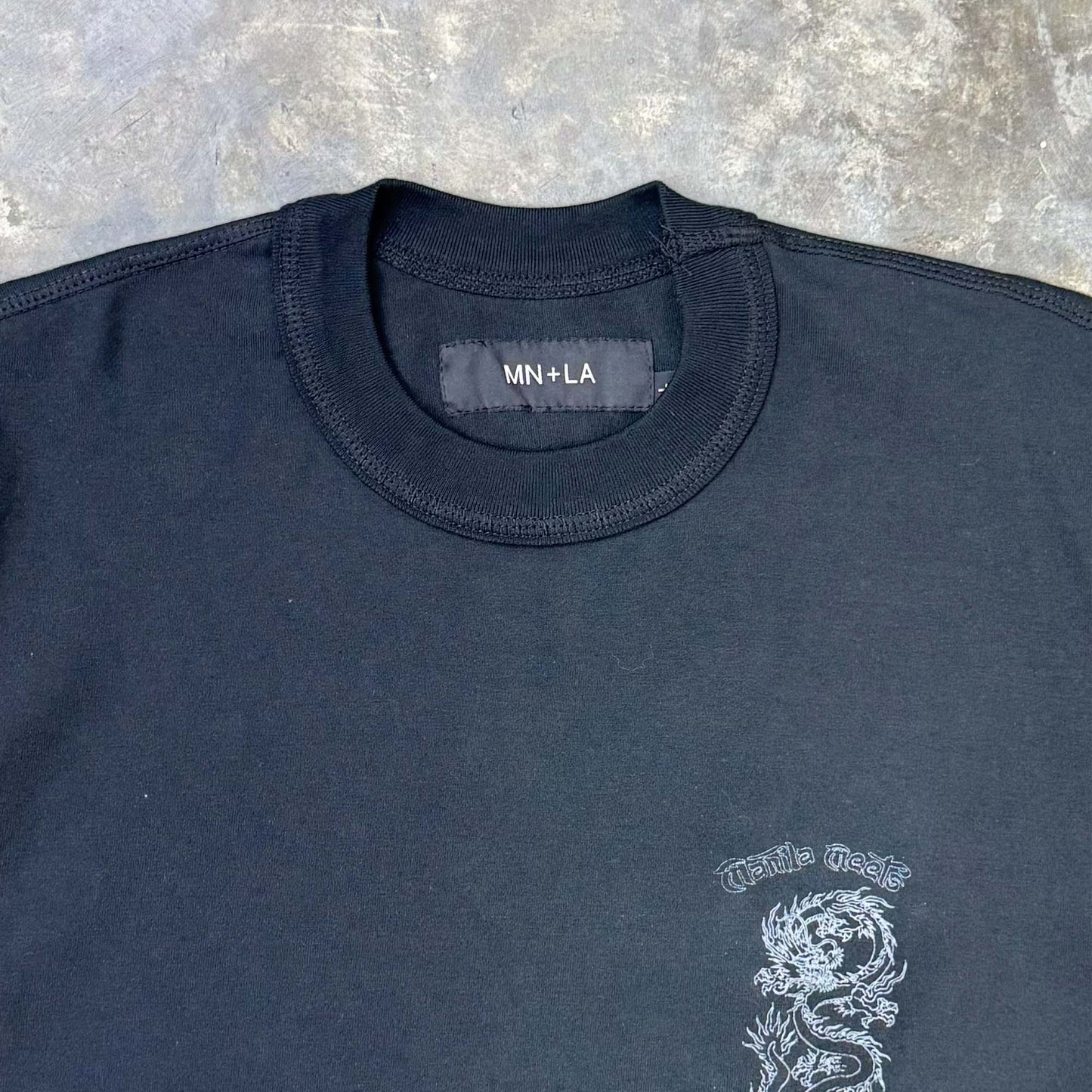 "YEAR OF THE DRAGON" TEE IN CAVIAR