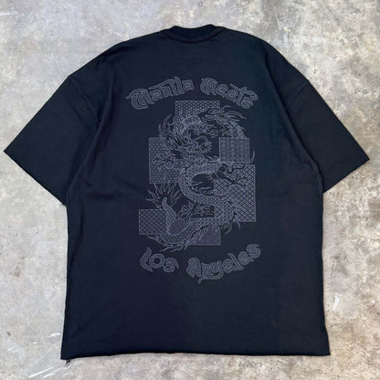 "YEAR OF THE DRAGON" TEE IN CAVIAR
