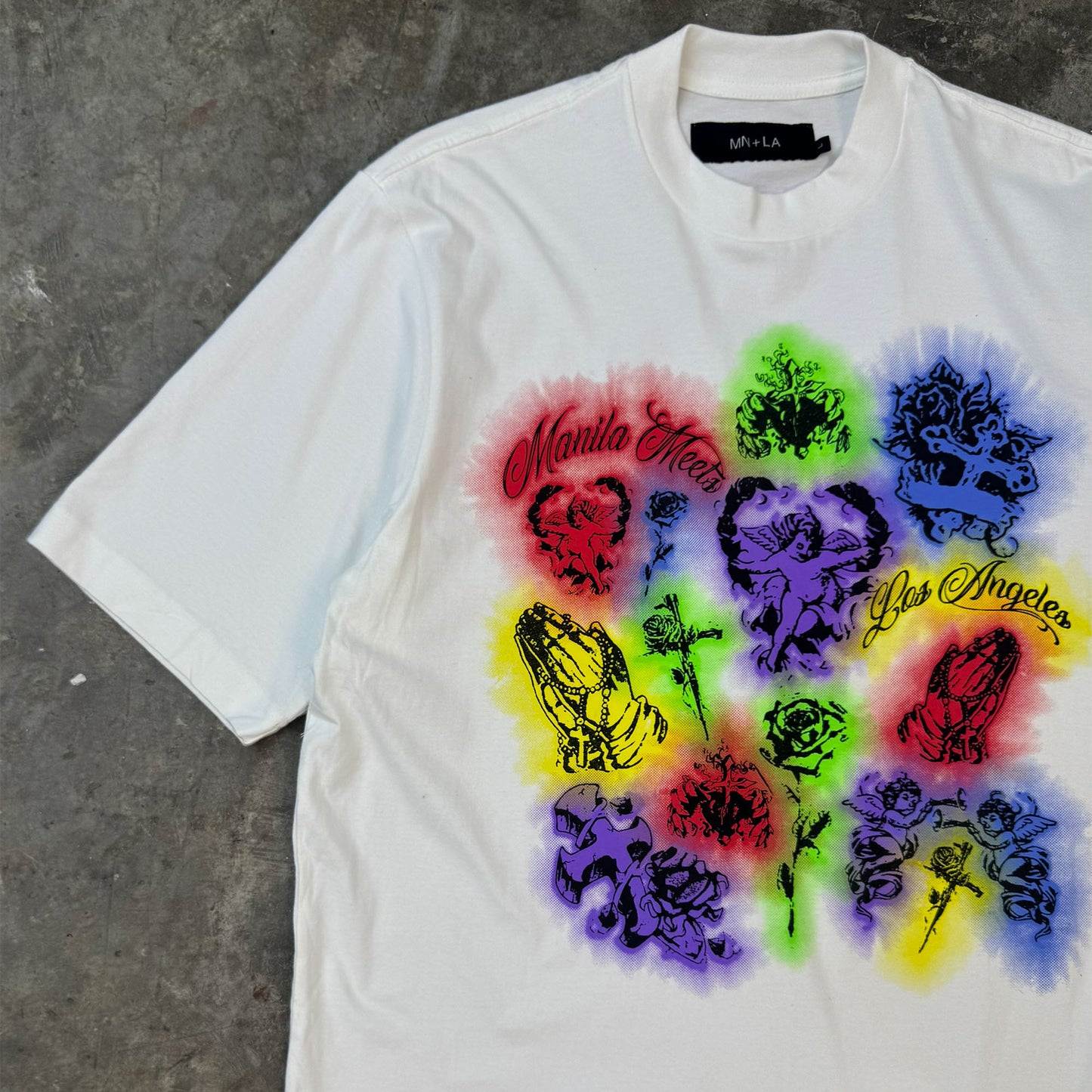 "CITY OF ANGELS" TEE IN WHITE