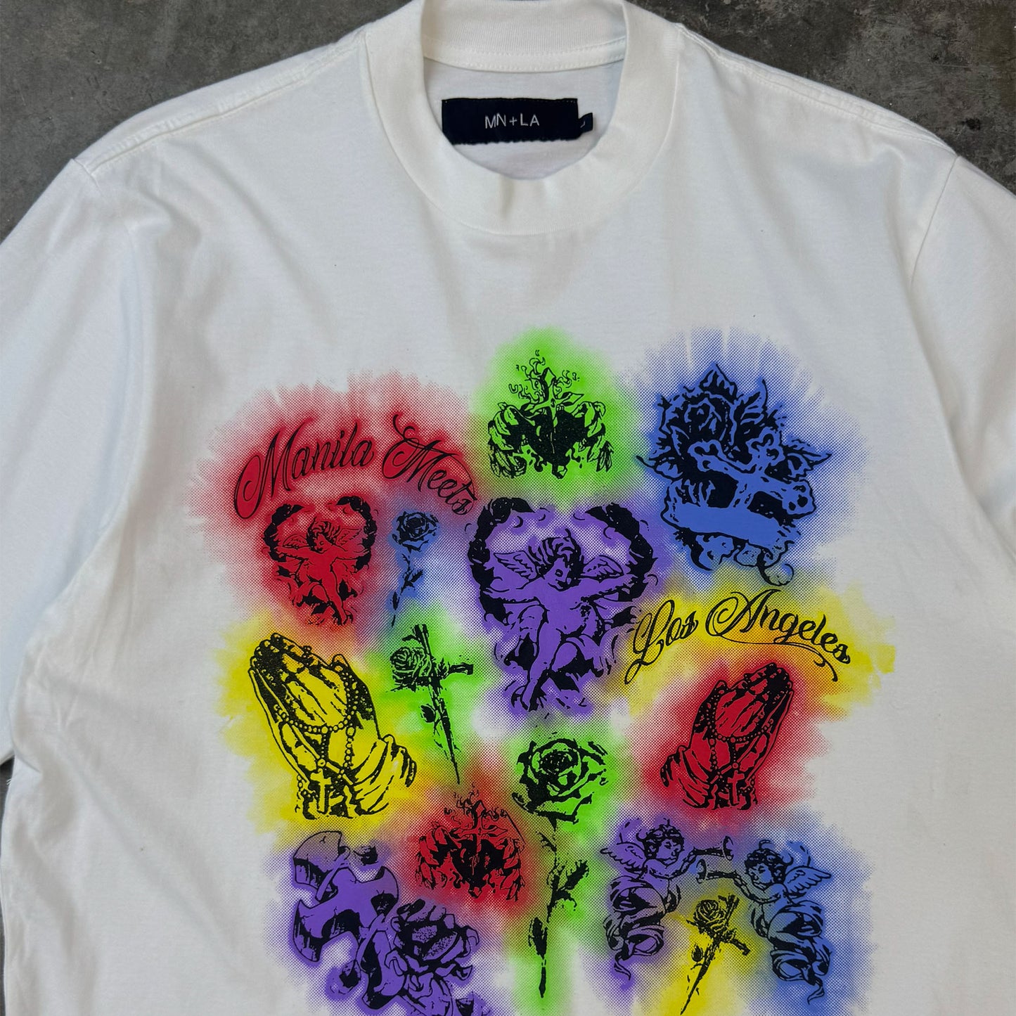 "CITY OF ANGELS" TEE IN WHITE