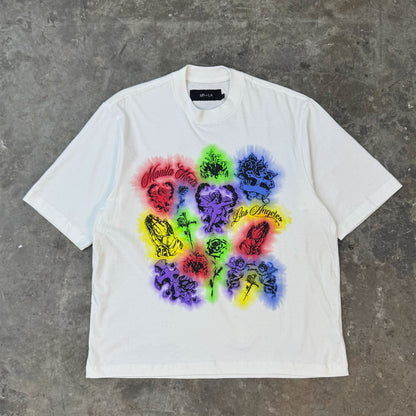 "CITY OF ANGELS" TEE IN WHITE