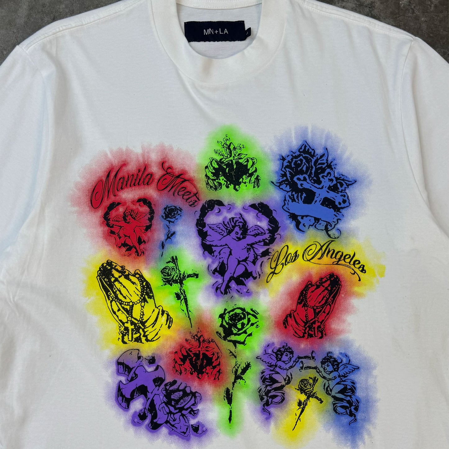 "CITY OF ANGELS" TEE IN WHITE
