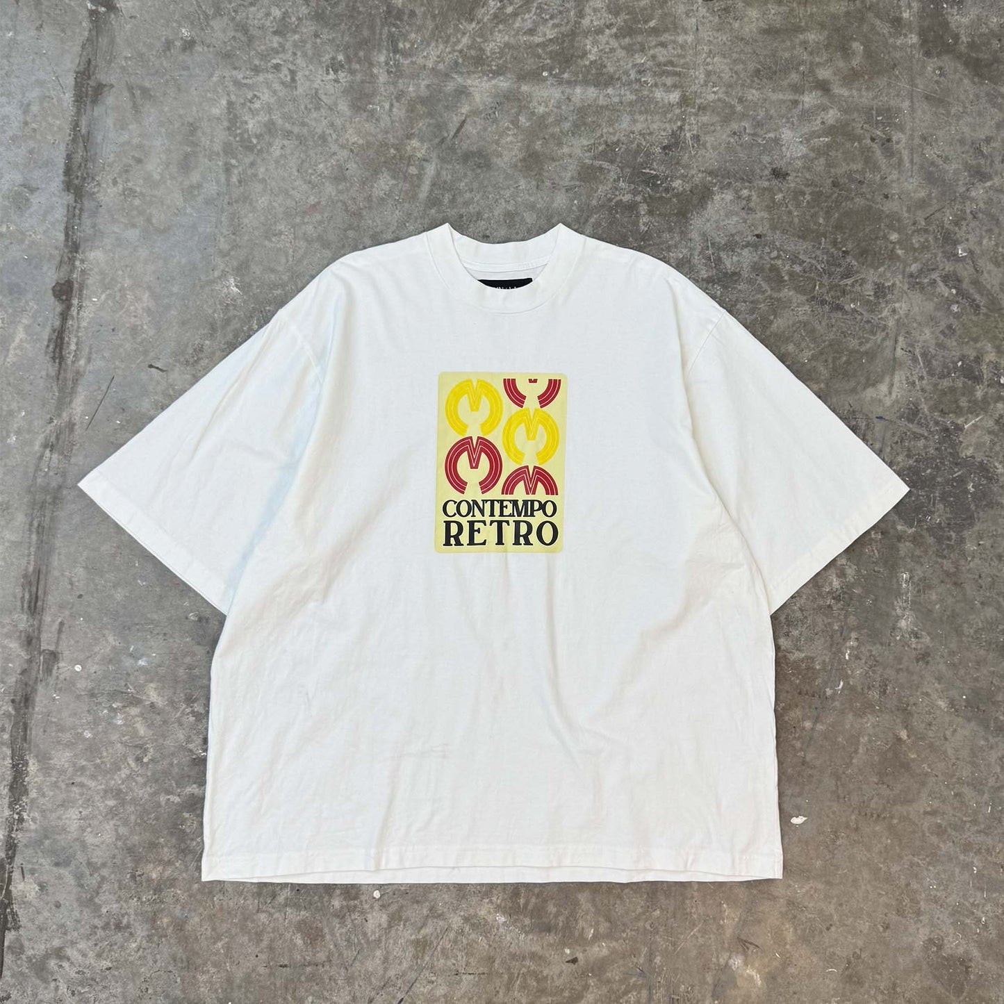 CONTEMPO RETRO "FREQUENCY" TEE IN WHITE