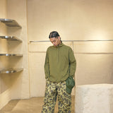 QUARTER ZIP L/S TEE IN FERN