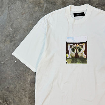 "TWIN" TEE IN WHITE