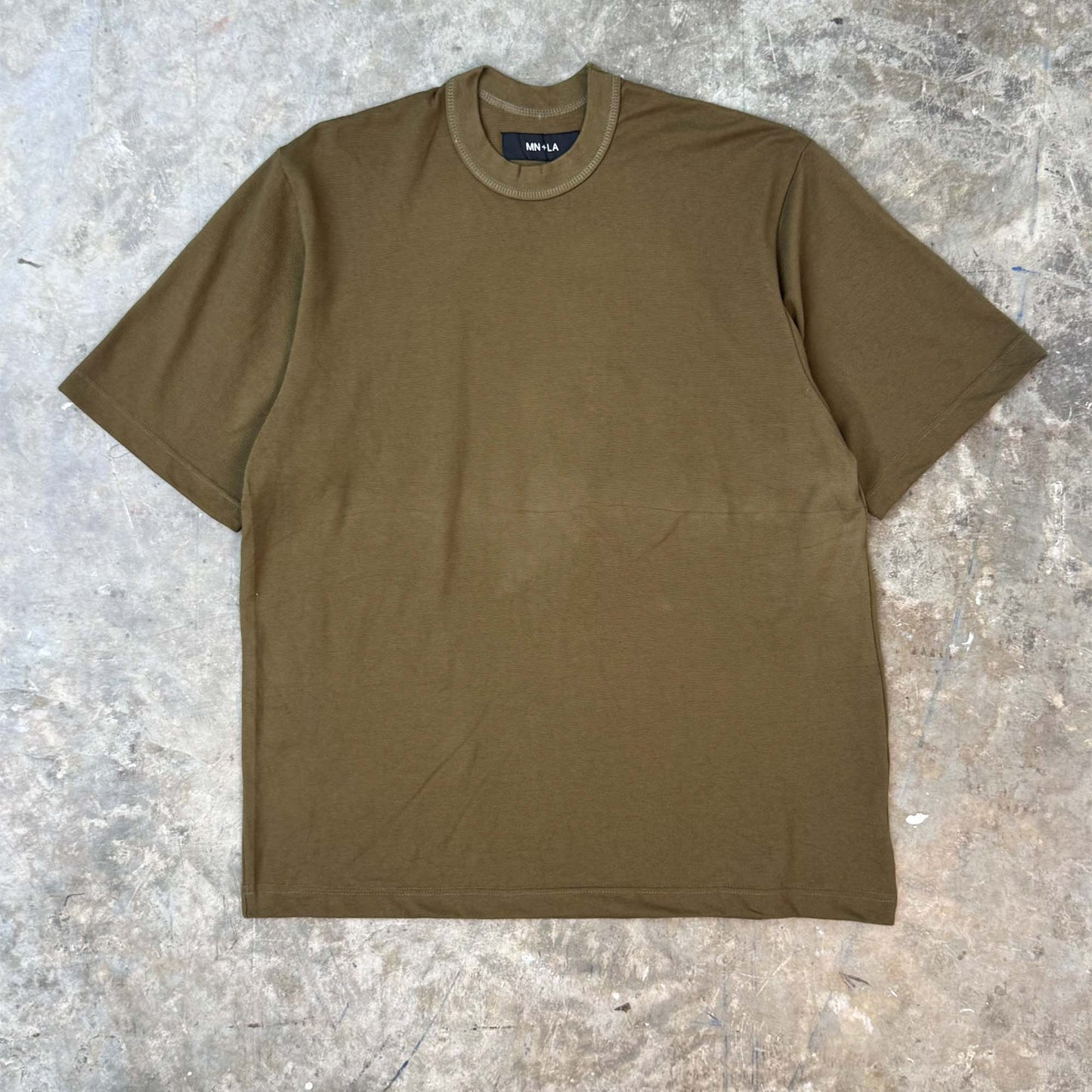 WAFFLE MOCK NECK TEE V3 IN OLIVE