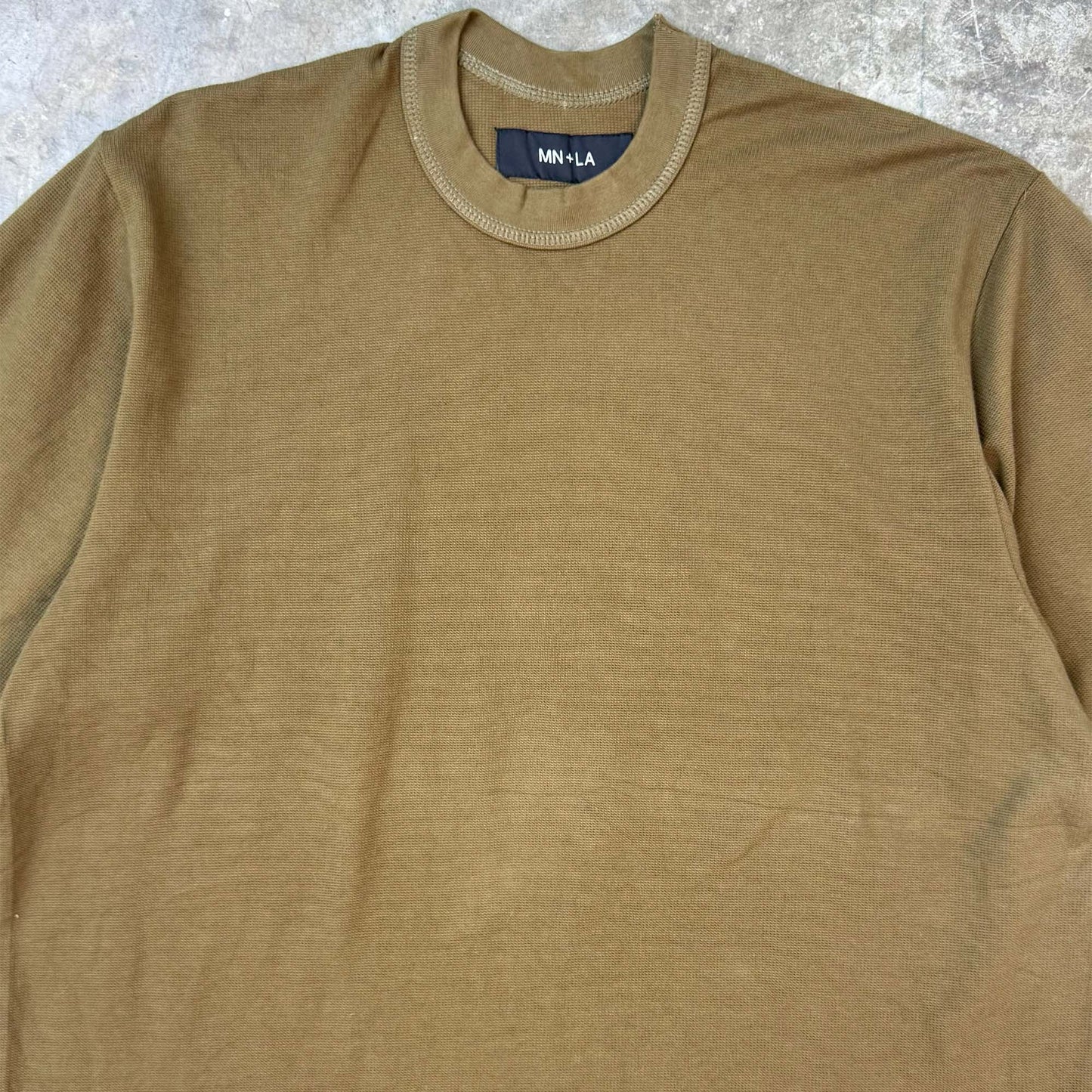 WAFFLE MOCK NECK TEE V3 IN OLIVE