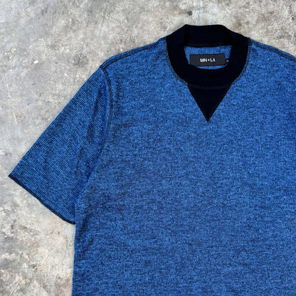 MILITIA MOCK NECK TEE IN CERULEAN