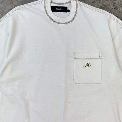 "M+" POCKET TEE IN WHITE