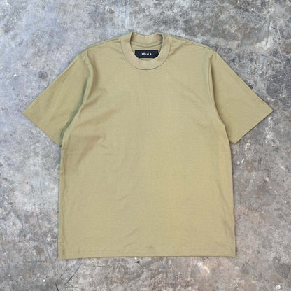 MOCK NECK TEE IN DARK MINT