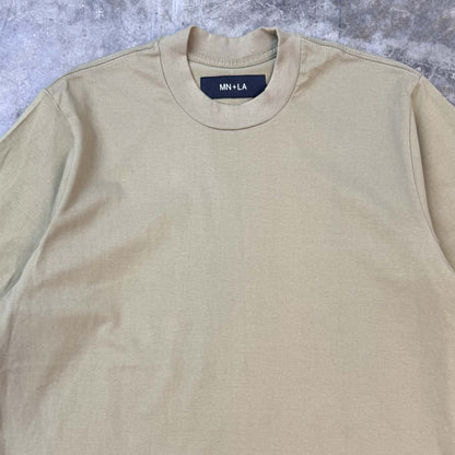 MOCK NECK TEE IN DARK MINT
