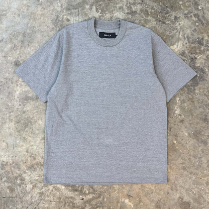 MOCK NECK TEE IN HEATHER GREY