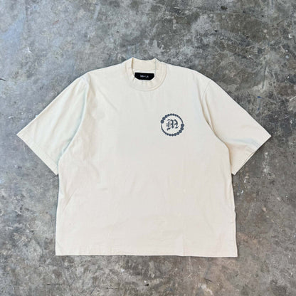 "CROP CIRCLES" MOCK NECK TEE V3 IN OAT