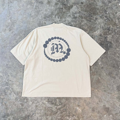 "CROP CIRCLES" MOCK NECK TEE V3 IN OAT