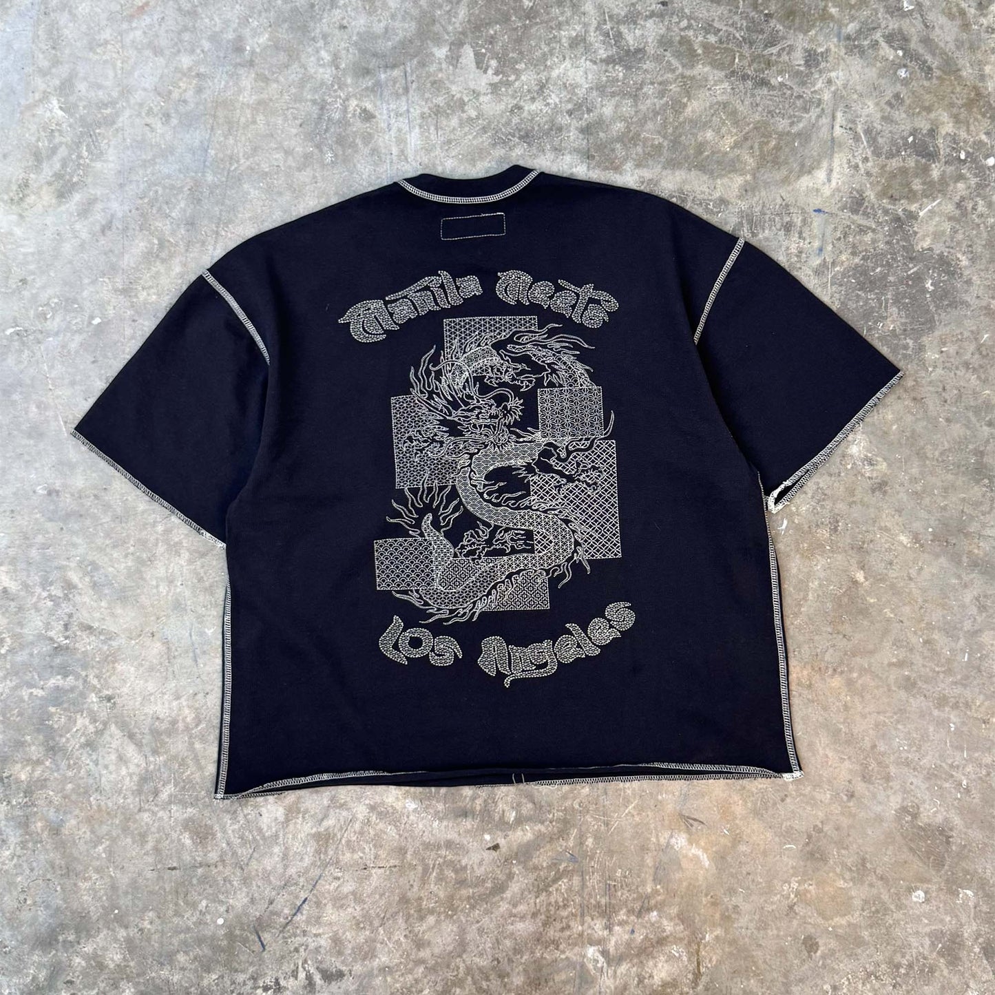 "YEAR OF THE DRAGON" MILITIA BOX TEE IN BLACK BONE