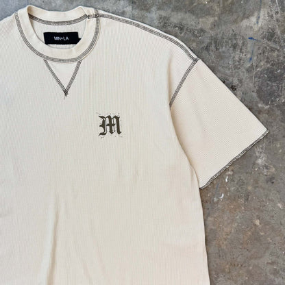 “M’$ SPECK V2” WAFFLE TEE IN OAT