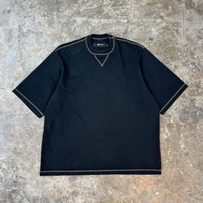 EXO™ MILITIA MOCK NECK TEE IN CAVIAR/OLIVE