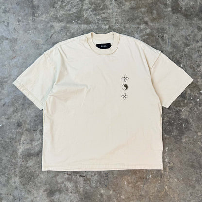 "BALANCE" INSIDE OUT BOX TEE IN OAT