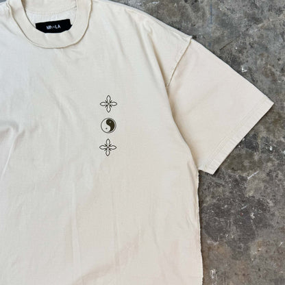 "BALANCE" INSIDE OUT BOX TEE IN OAT