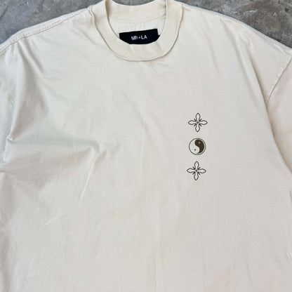 "BALANCE" INSIDE OUT BOX TEE IN OAT