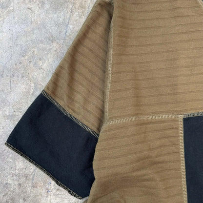 NEEDLEWORK MOCK NECK TEE IN FIELD OLIVE
