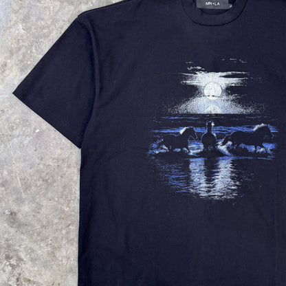 "HORSE POWER" TEE IN MIDNIGHT