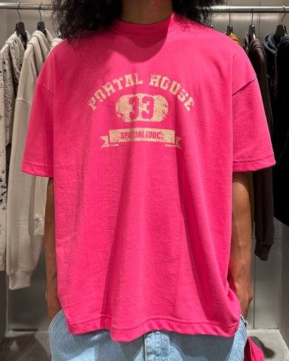 "PORTAL HOUSE 33" ULTRA HEAVY TEE IN STATIC PINK