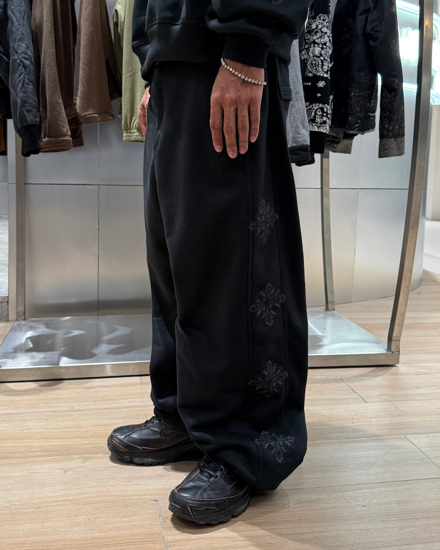 "IRON CROSS" PHAT PANTS IN CAVIAR