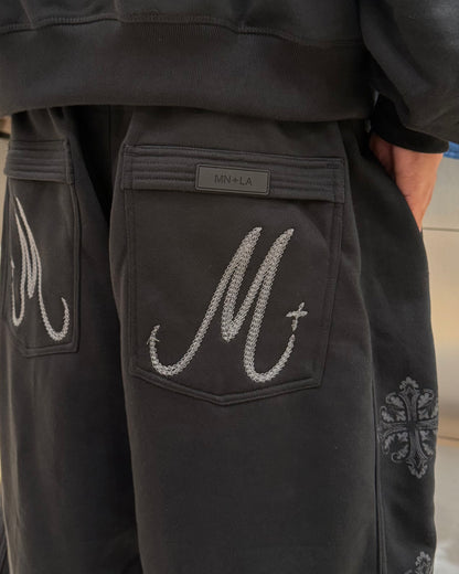"IRON CROSS" PHAT PANTS IN CAVIAR