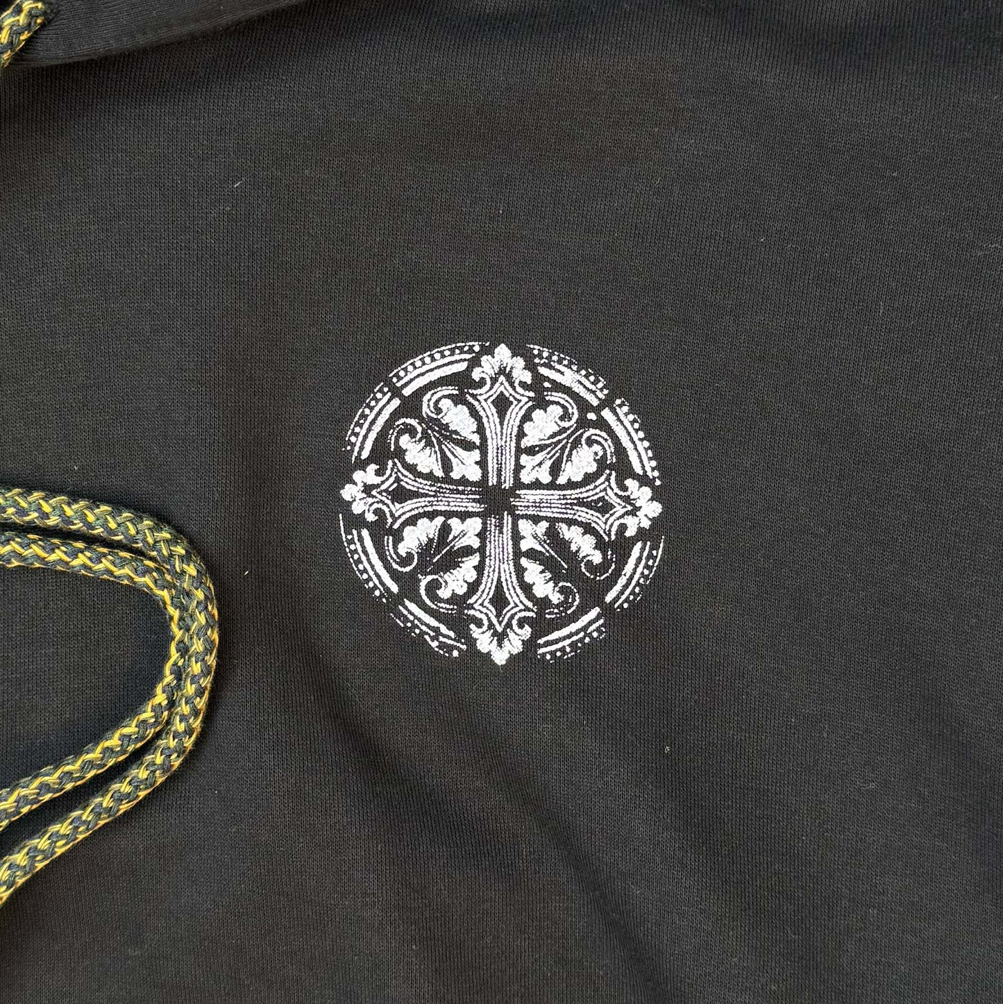 "IRON CROSS" HOODIE IN CAVIAR