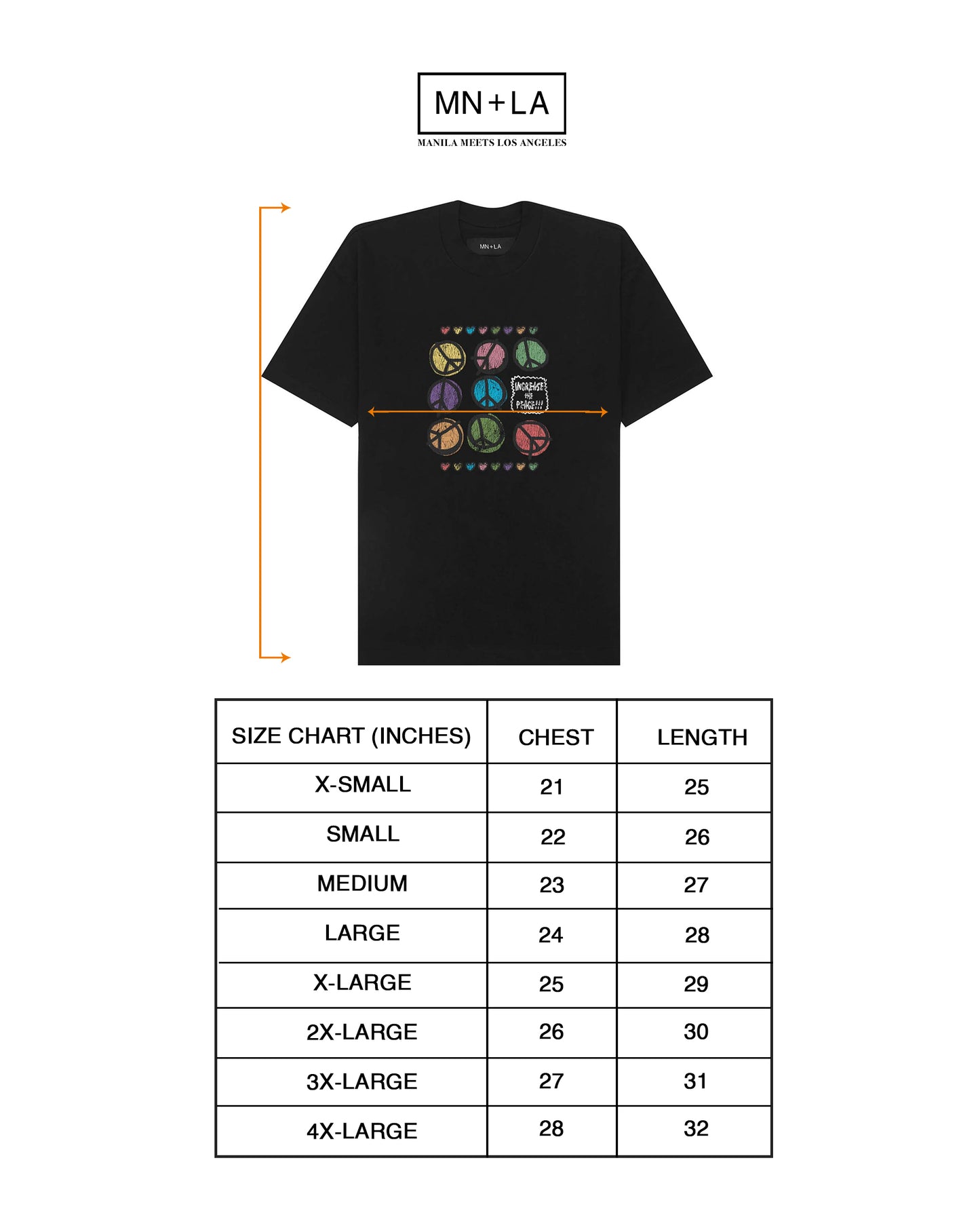 "INCREASE THE PEACE" TEE IN CAVIAR