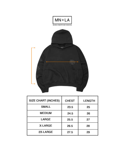 "IRON CROSS" HOODIE IN CAVIAR