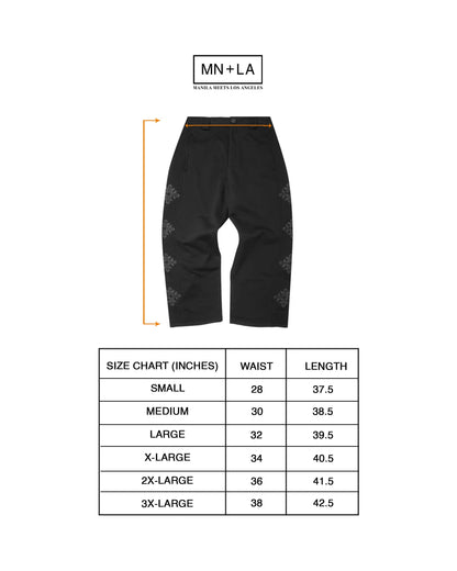 "IRON CROSS" PHAT PANTS IN CAVIAR