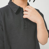 LITTLE HUMAN™ S/S POLO SHIRT IN ANTHRACITE