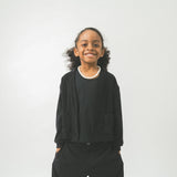 LITTLE HUMAN™ TOWEL CARDIGAN IN ANTHRACITE