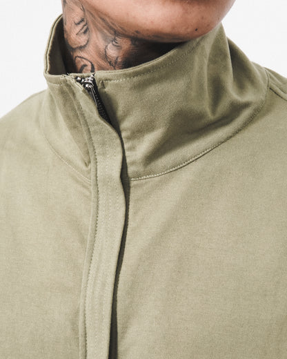 QUARTER ZIP L/S TEE IN OLIVE