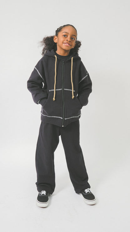 LITTLE HUMAN™ WAFFLE PANTS IN ANTHRACITE