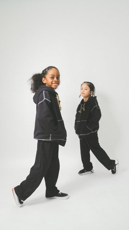 LITTLE HUMAN™ WAFFLE PANTS IN ANTHRACITE