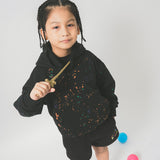"PAINT SPLAT" LITTLE HUMAN™ HOODIE IN CAVIAR