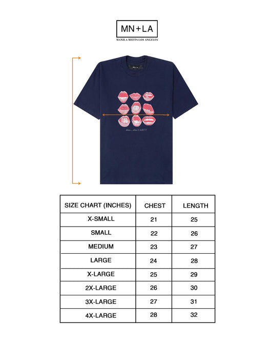 "KISS...DON'T TELL" TEE IN NAVY