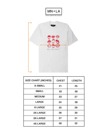 "KISS...DON'T TELL" TEE IN WHITE