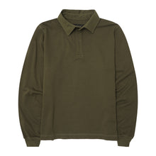 "CLUB" L/S POLO SHIRT IN OLIVE