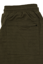 ROGUE SPLIT WIDE PANTS IN OLIVE STRIPED PIQUE