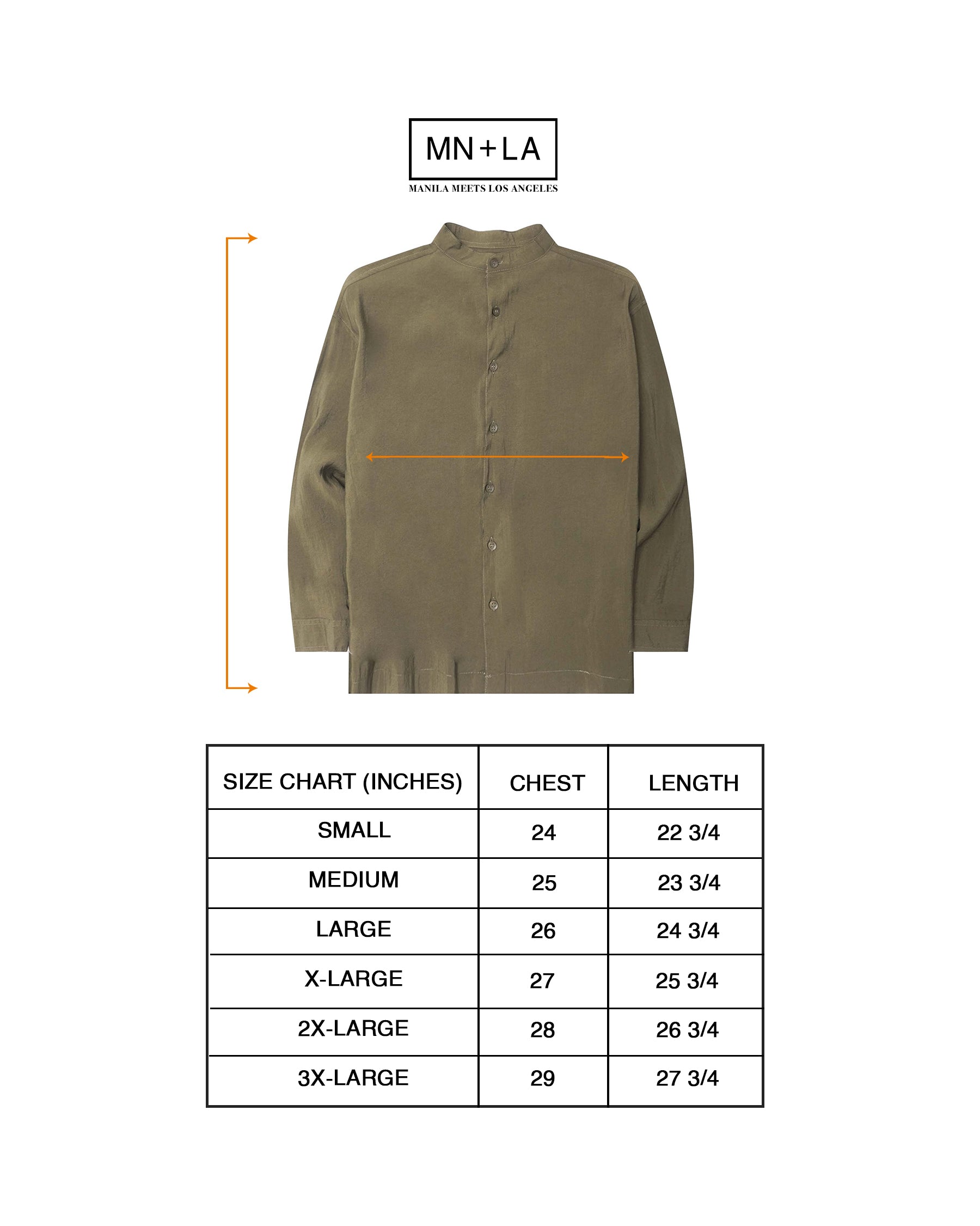 MANDARIN L/S SHIRT IN OLIVE DRAB – MN+LA