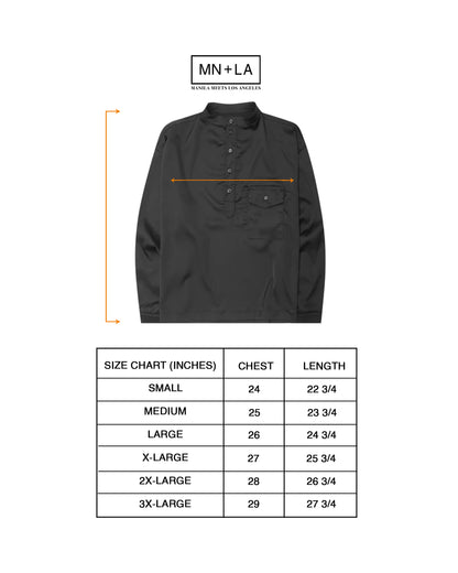 MANDARIN QUARTER L/S SHIRT IN CAVIAR