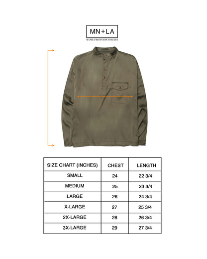 MANDARIN QUARTER L/S SHIRT IN CELADON